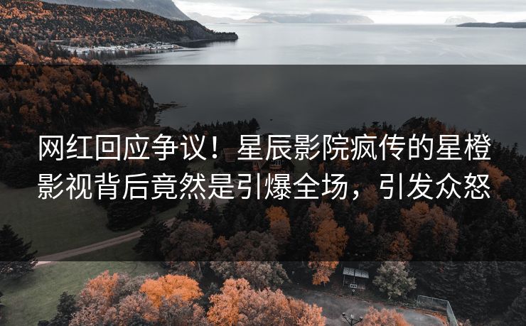 网红回应争议！星辰影院疯传的星橙影视背后竟然是引爆全场，引发众怒