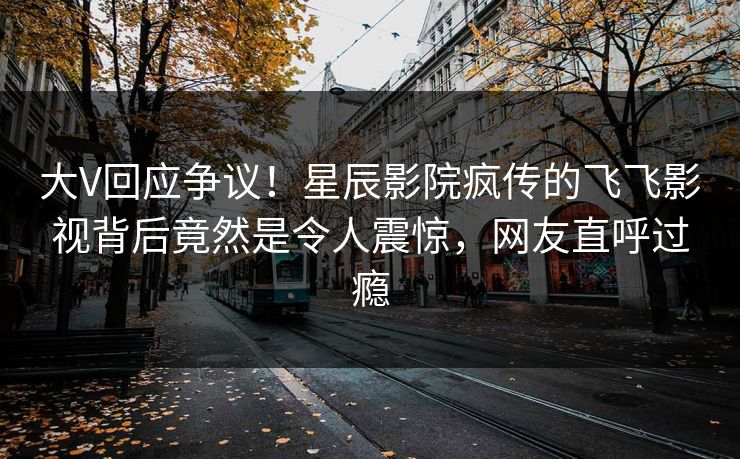 大V回应争议！星辰影院疯传的飞飞影视背后竟然是令人震惊，网友直呼过瘾